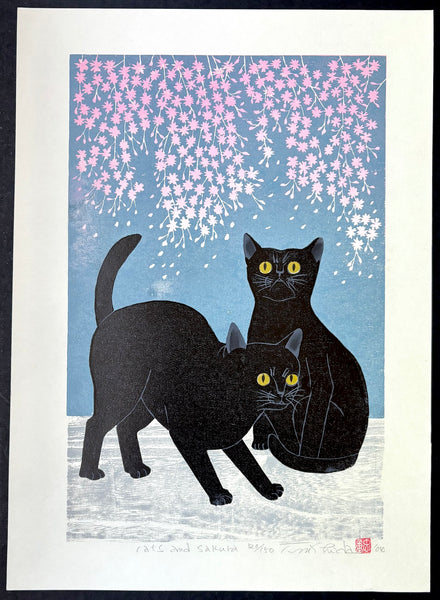 - Cats and Sakura (Black cats) -