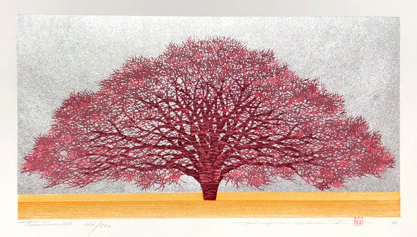 早期予約並木一　木版画「Tree Scene 123」2006年　限定500　額装品 木版画