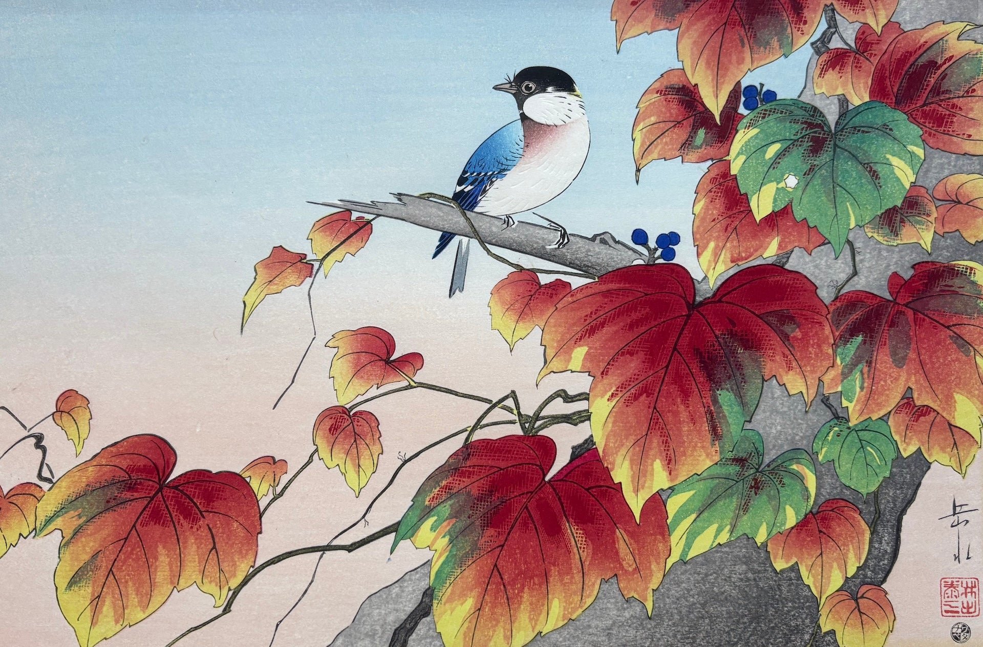 - Tsuta ni Shijugara (Japanese Ivy and Japanese Titmouse) -