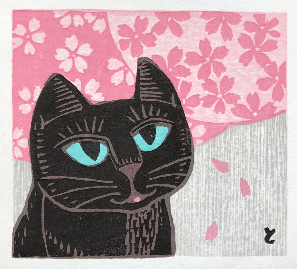 - Cherry Blossoms and Cat -
