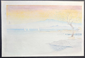 - Yabase Kihan (Returning Sails at Yabase) from the series “Eight Views of Ōmi Province"