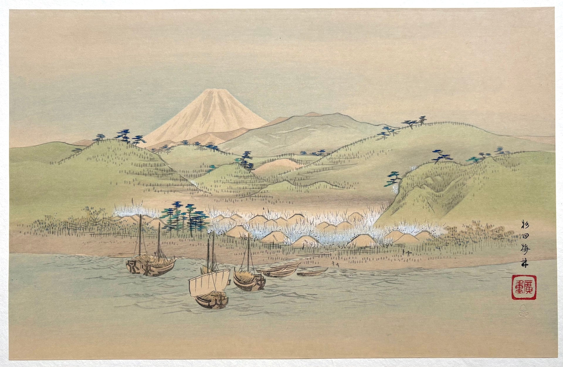 - Fuji Jū-Nikei no uchi, Sugita Bairin  (Plum Grove at Sugita, From Twelve Views of Mt. Fuji) -