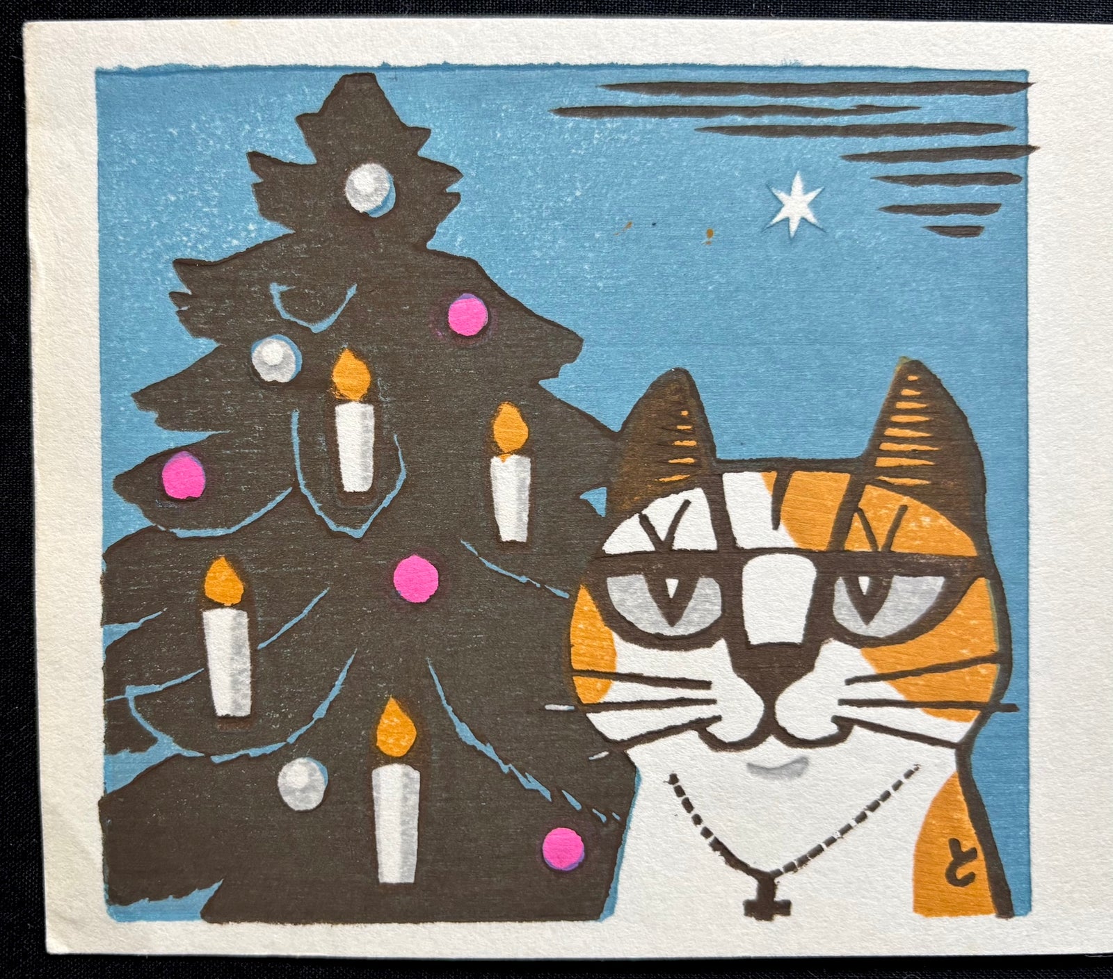 - Cat with Christmas Tree, 1974  -
