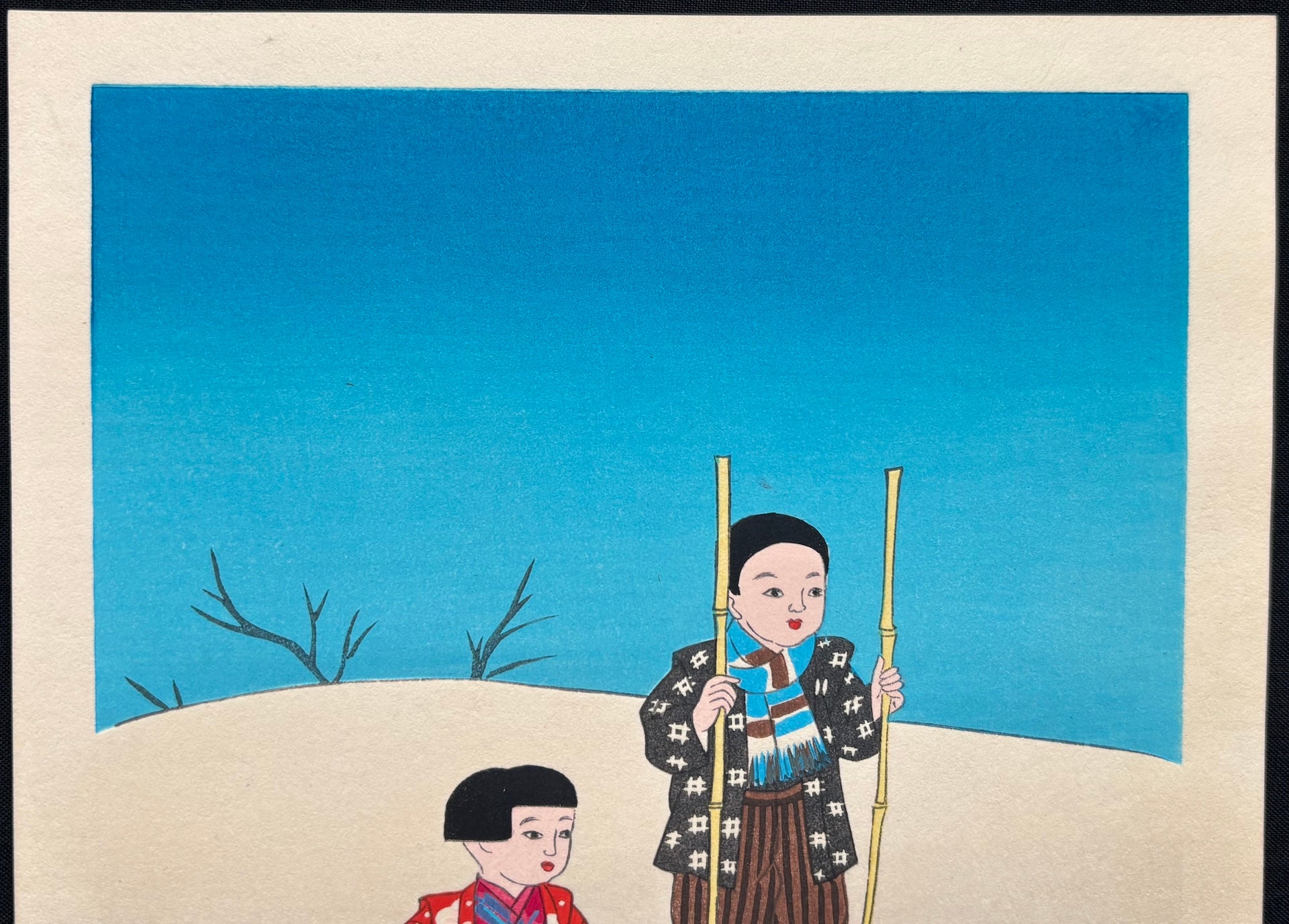 - 'Playing on Stilts ' from the series 'The Life of Japanese Children' -