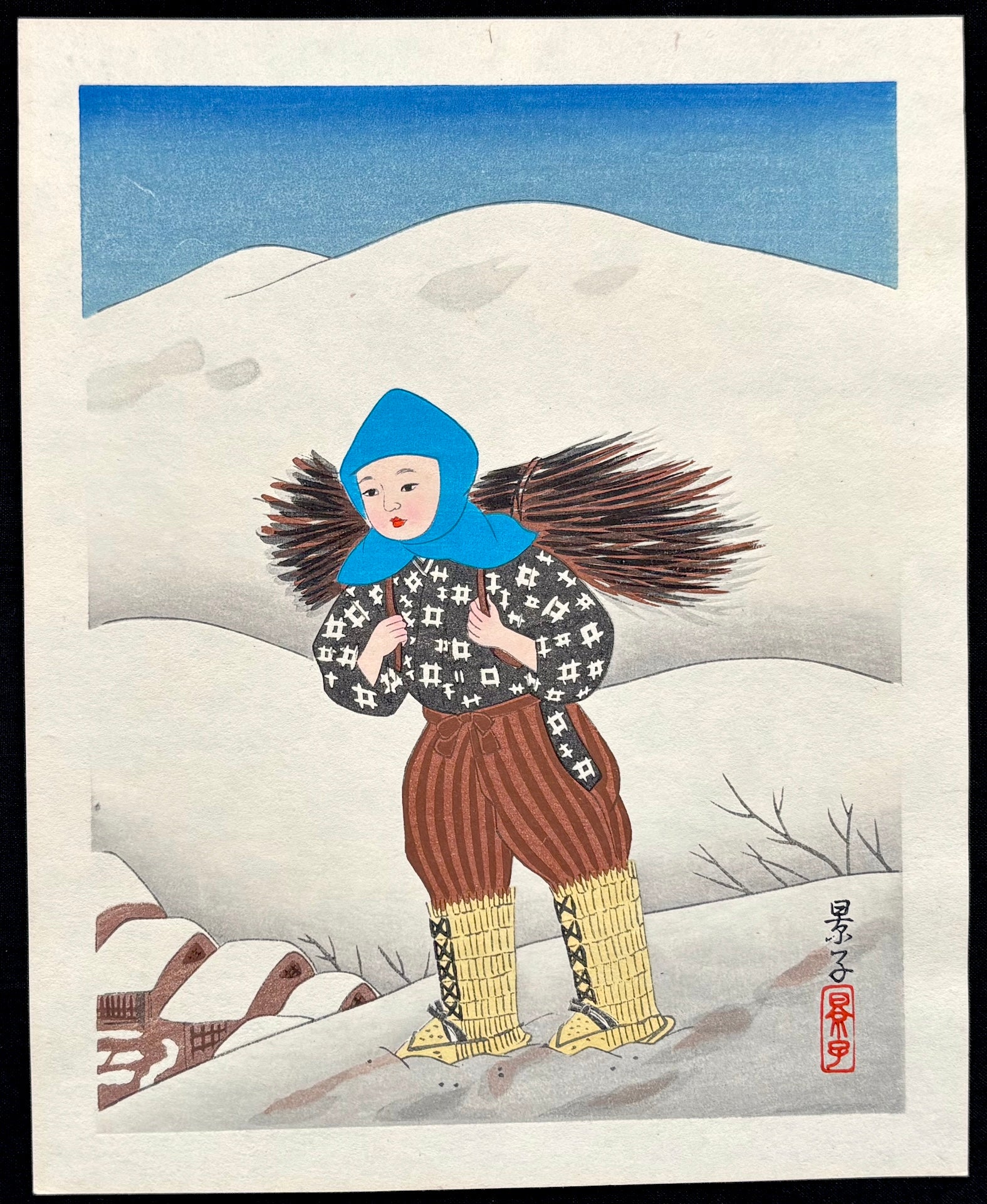 - 'Carrying Firewood' from the series 'The Life of Japanese Children' -