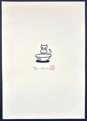 - White Nursing Cat  -