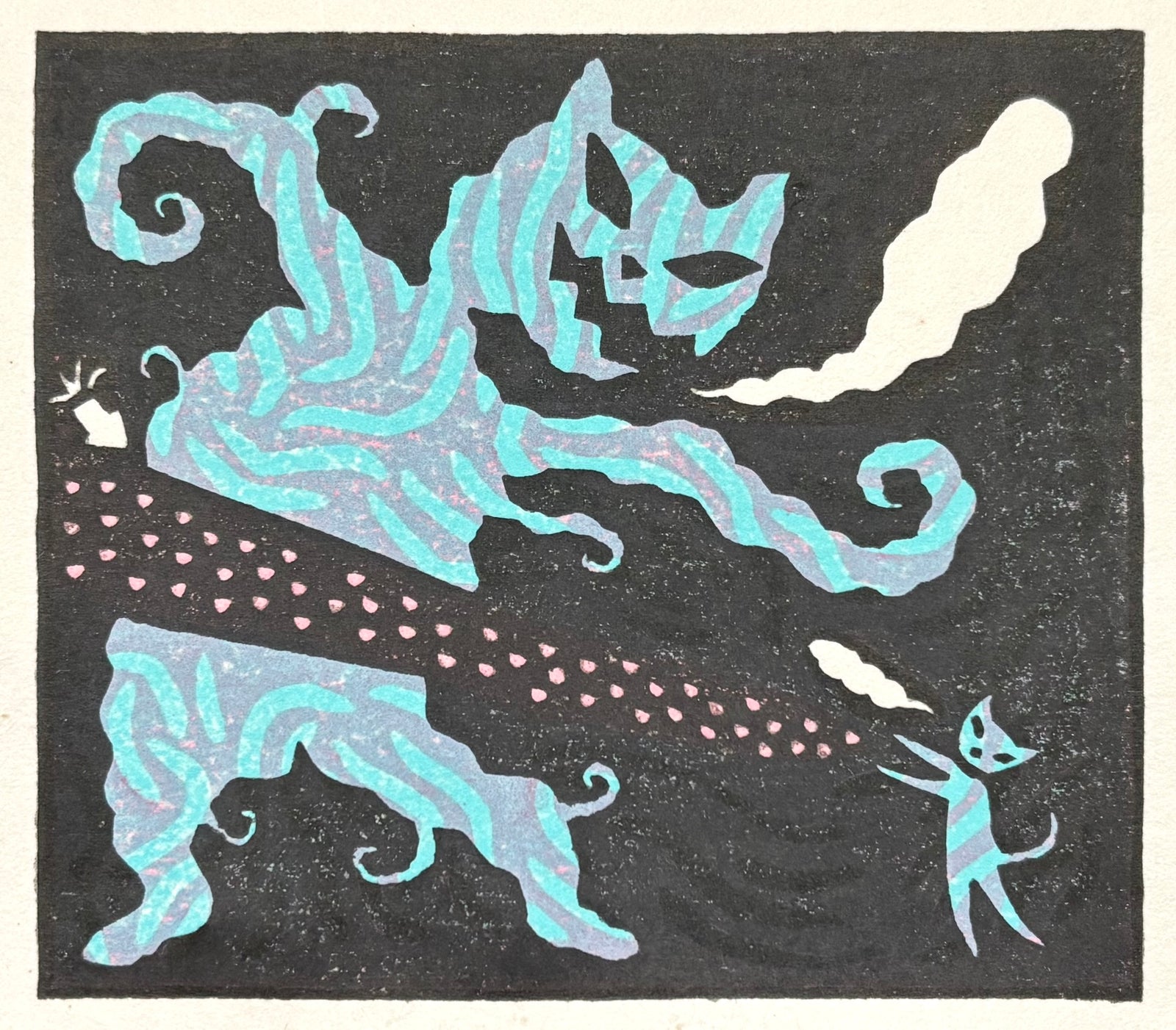  - Cat Throwing Beans - Takashi Ohno - SAKURA FINE ART