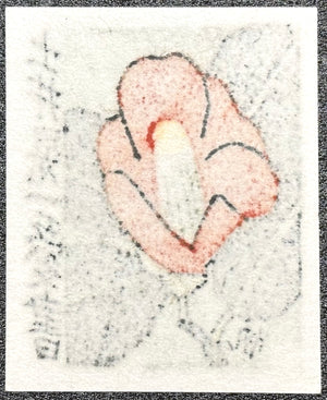 - Four Ex-Libris Woodblock Prints: Fish, Girl and Apples, Camellia, and Woman -