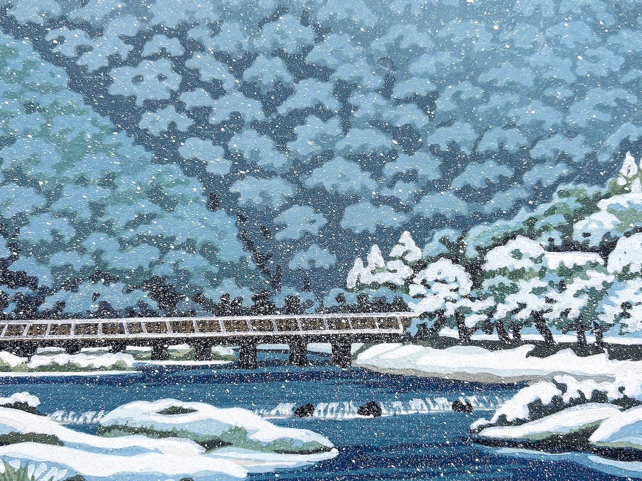 Arashiyama Sekka (Snow Flowers of Arashiyama, Kyoto) - Masao Ido