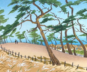  - Awazu no Seiran (Clearing Weather at Awazu) from the series “Eight Views of Ōmi Province" - Tomikichiro Tokuriki - SAKURA FINE ART