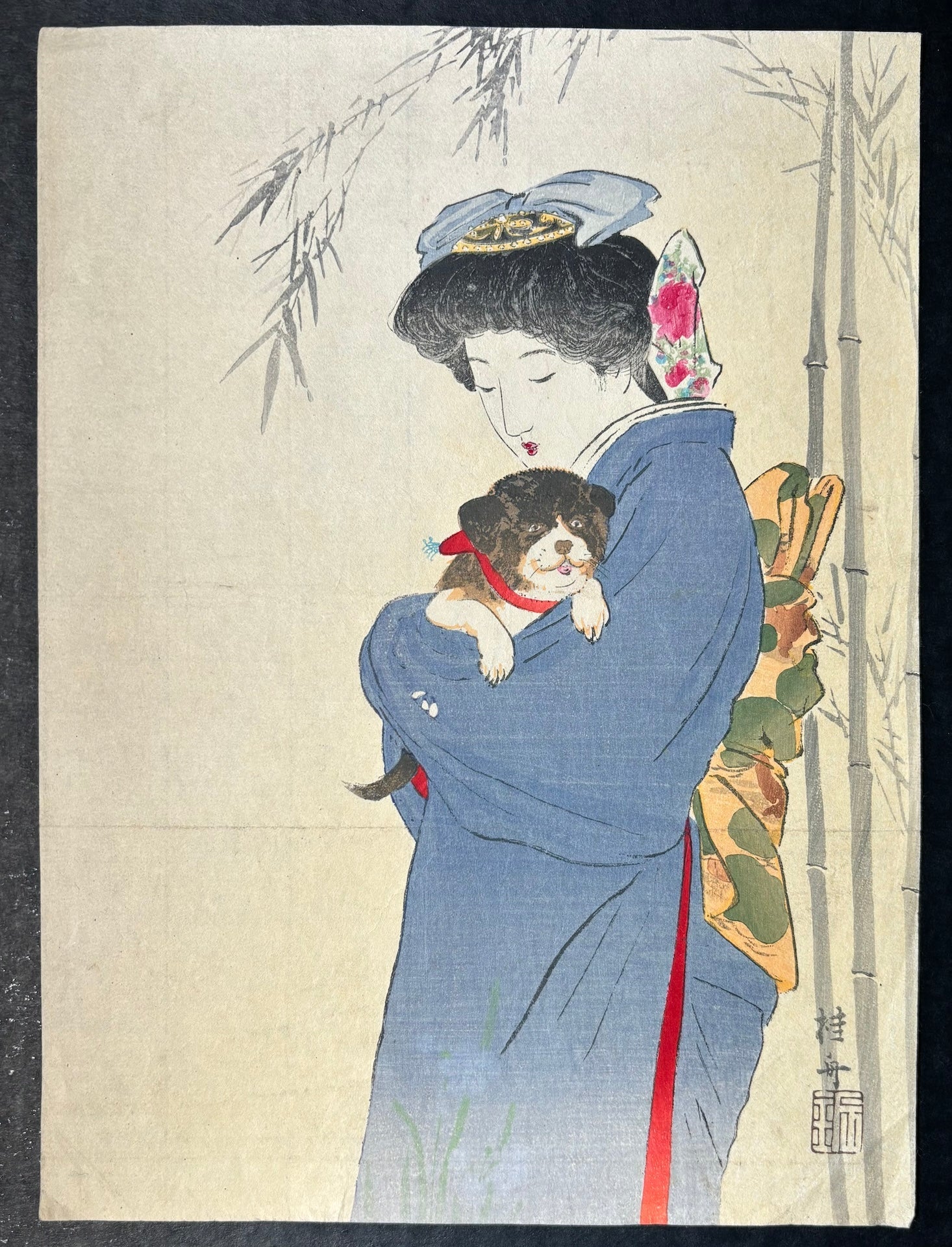  - Bijin and Puppy - #1 - Keishu Takeuchi - SAKURA FINE ART