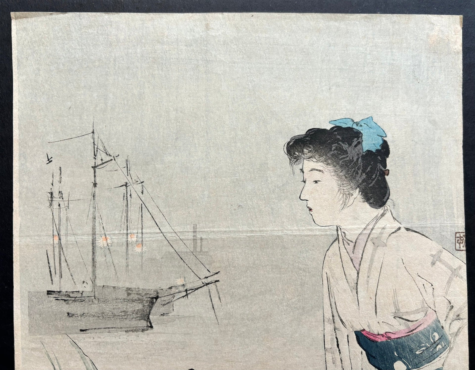  - Bijin and Puppy - #2 - Kiyokata Kaburagi - SAKURA FINE ART