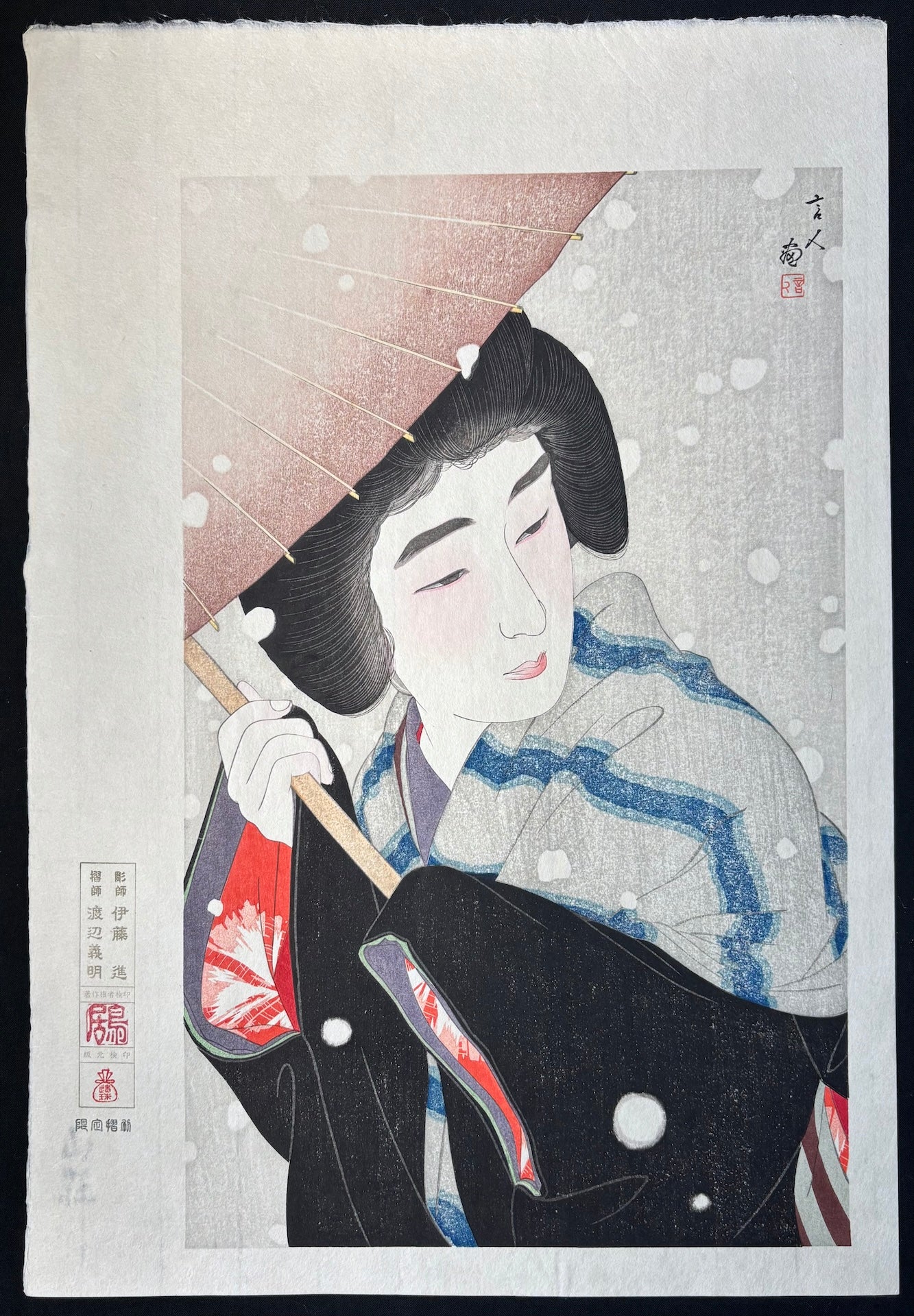  - Botan Yuki (Peony Snowflakes) - Kotondo Torii - SAKURA FINE ART