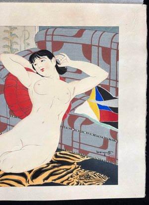  - Buryu Inko (Blue Cockatoo) from "Rajo Jusshu" (Ten Female Nudes) - Toraji Ishikawa - SAKURA FINE ART