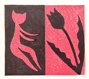  - Cat and Tulip - Takashi Ohno - SAKURA FINE ART