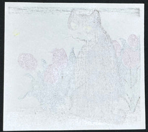 - Cat and Tulips - Tomoo Inagaki - SAKURA FINE ART