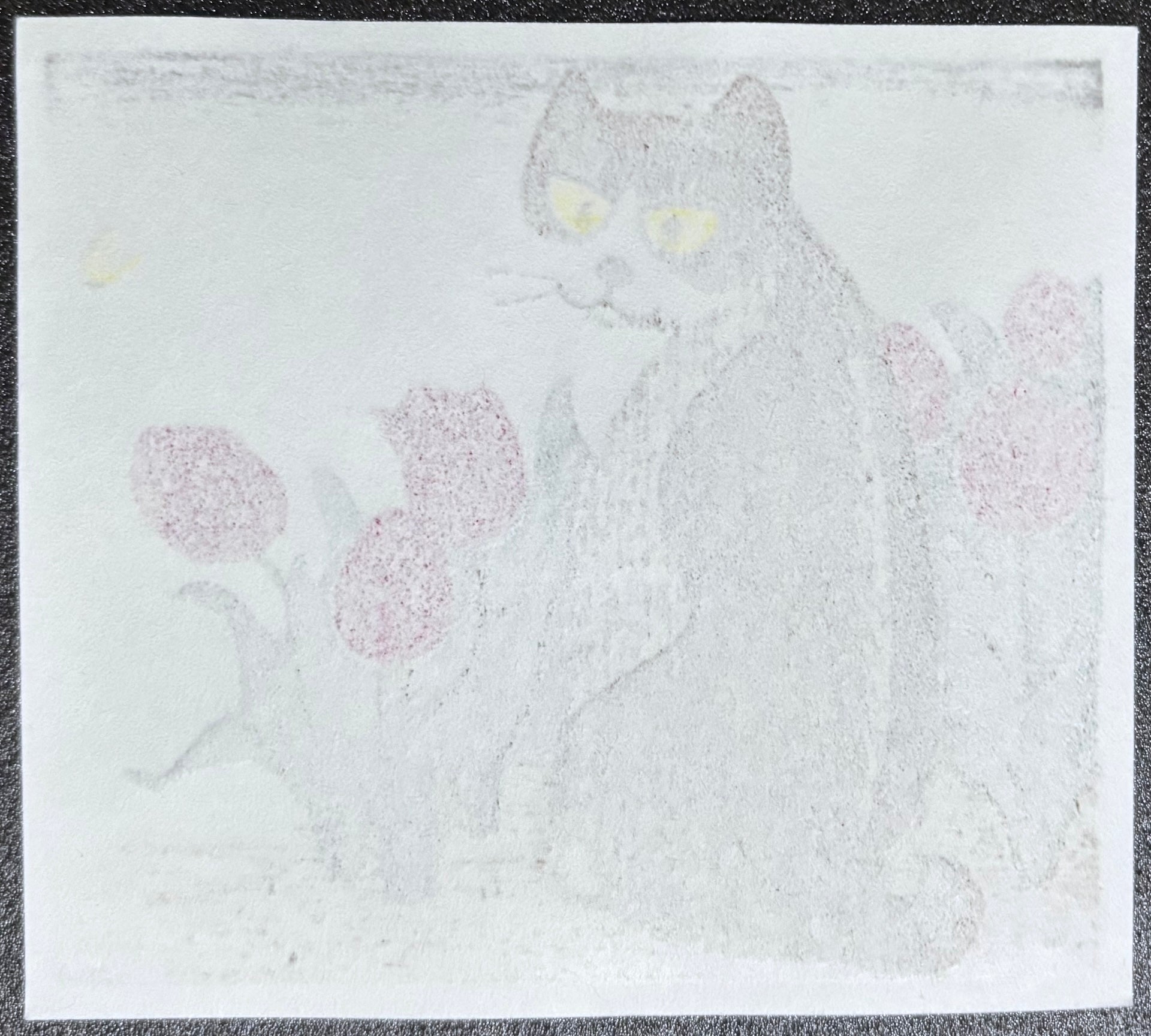  - Cat and Tulips - Tomoo Inagaki - SAKURA FINE ART