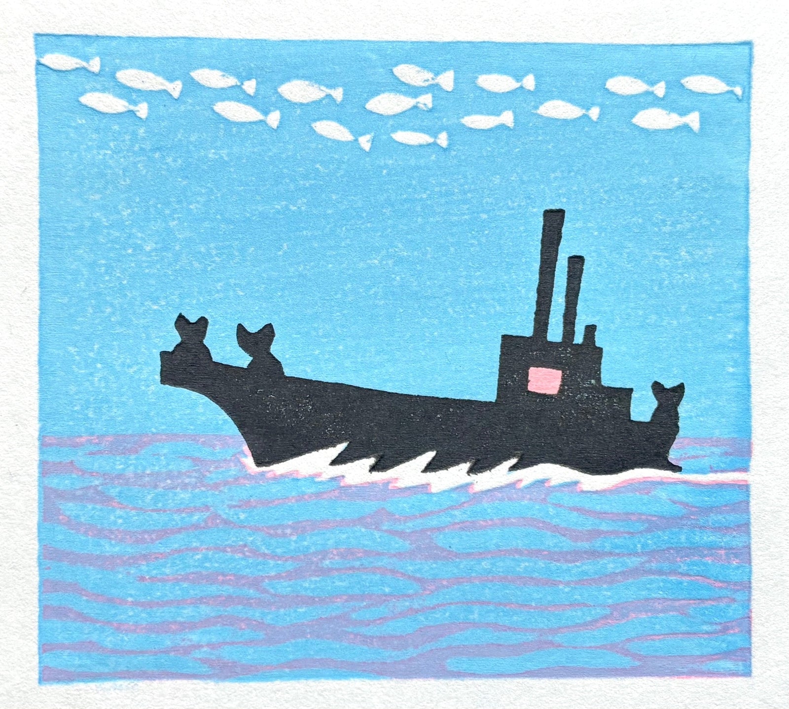  - Cat Fishermen - Takashi Ohno - SAKURA FINE ART