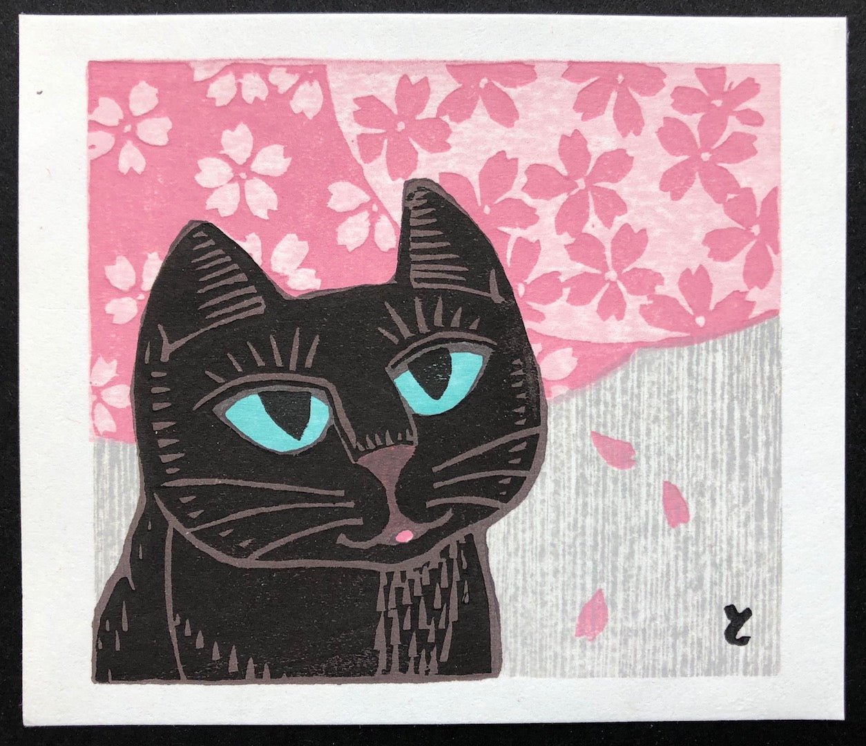  - Cherry Blossoms and Cat - Tomoo Inagaki - SAKURA FINE ART