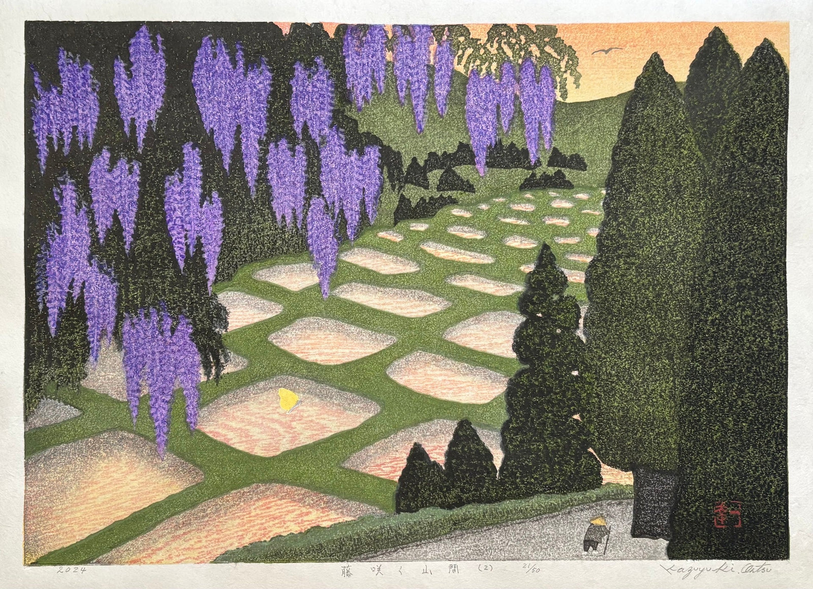  - Fuji saku Sankan 2 (Wisteria Blooming in the Mountains, 2) - Kazuyuki Ohtsu - SAKURA FINE ART