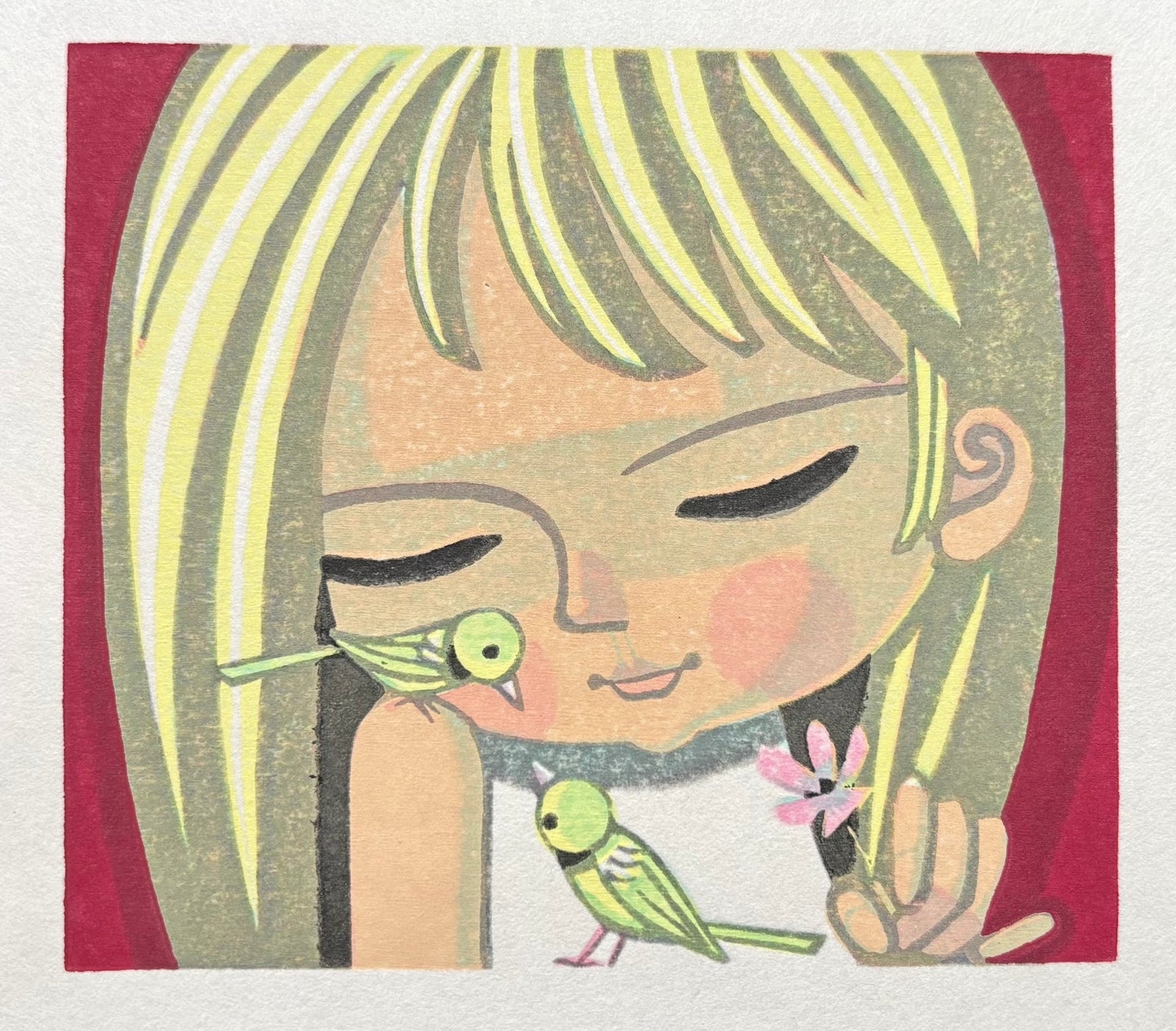  - Girl and Birds, 2000 - Shuzo Ikeda - SAKURA FINE ART