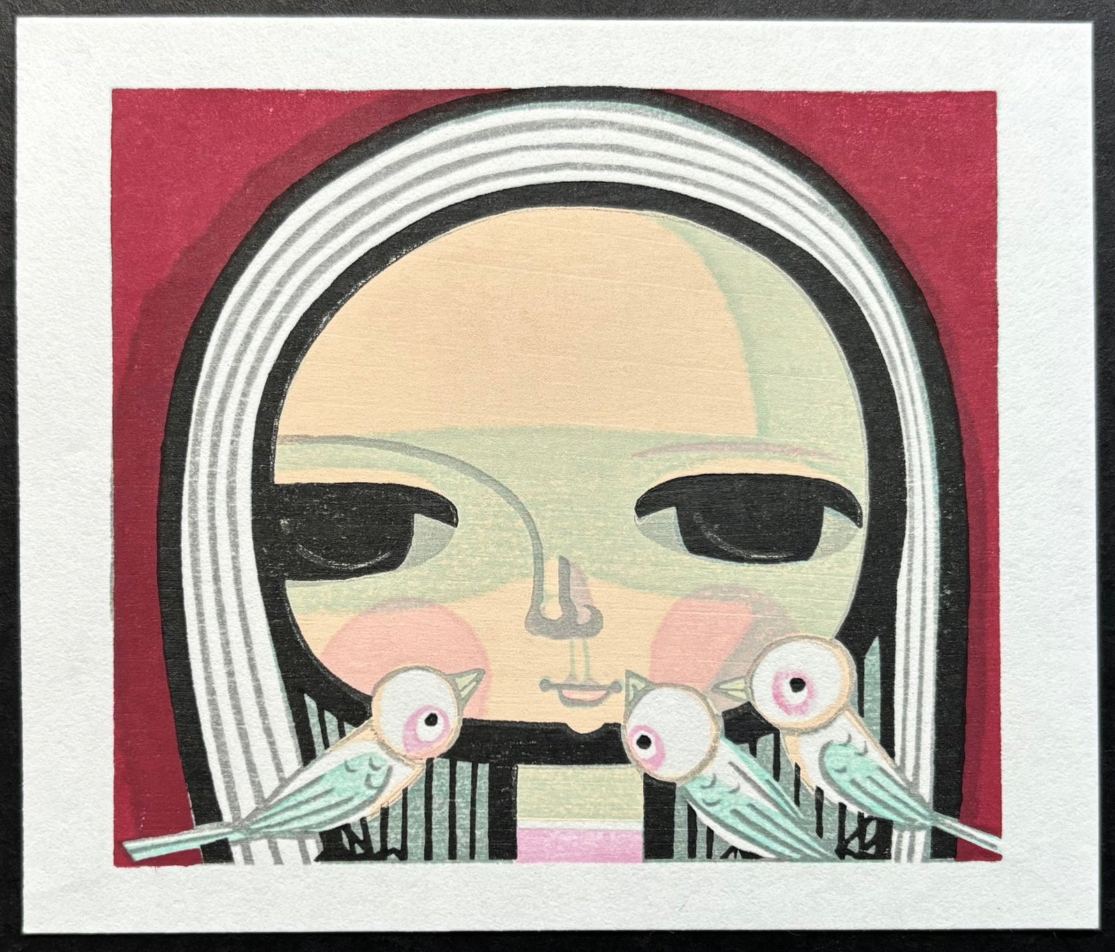  - Girl and Birds, 1983 - Shuzo Ikeda - SAKURA FINE ART