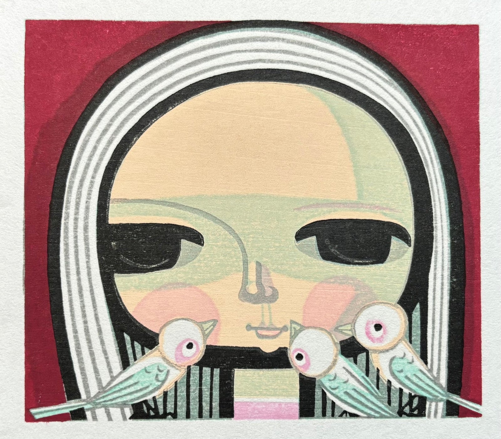  - Girl and Birds, 1983 - Shuzo Ikeda - SAKURA FINE ART