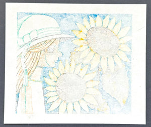  - Girl and Sunflower, 1999 - Shuzo Ikeda - SAKURA FINE ART