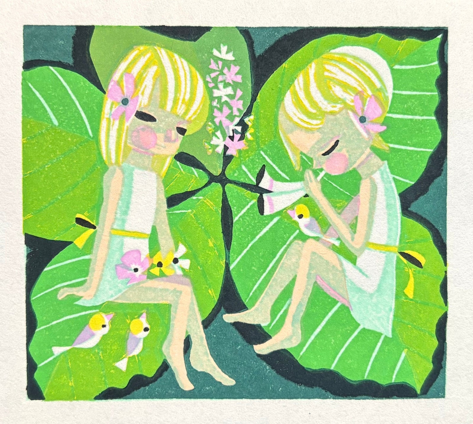  - Girls and Birds - Shuzo Ikeda - SAKURA FINE ART