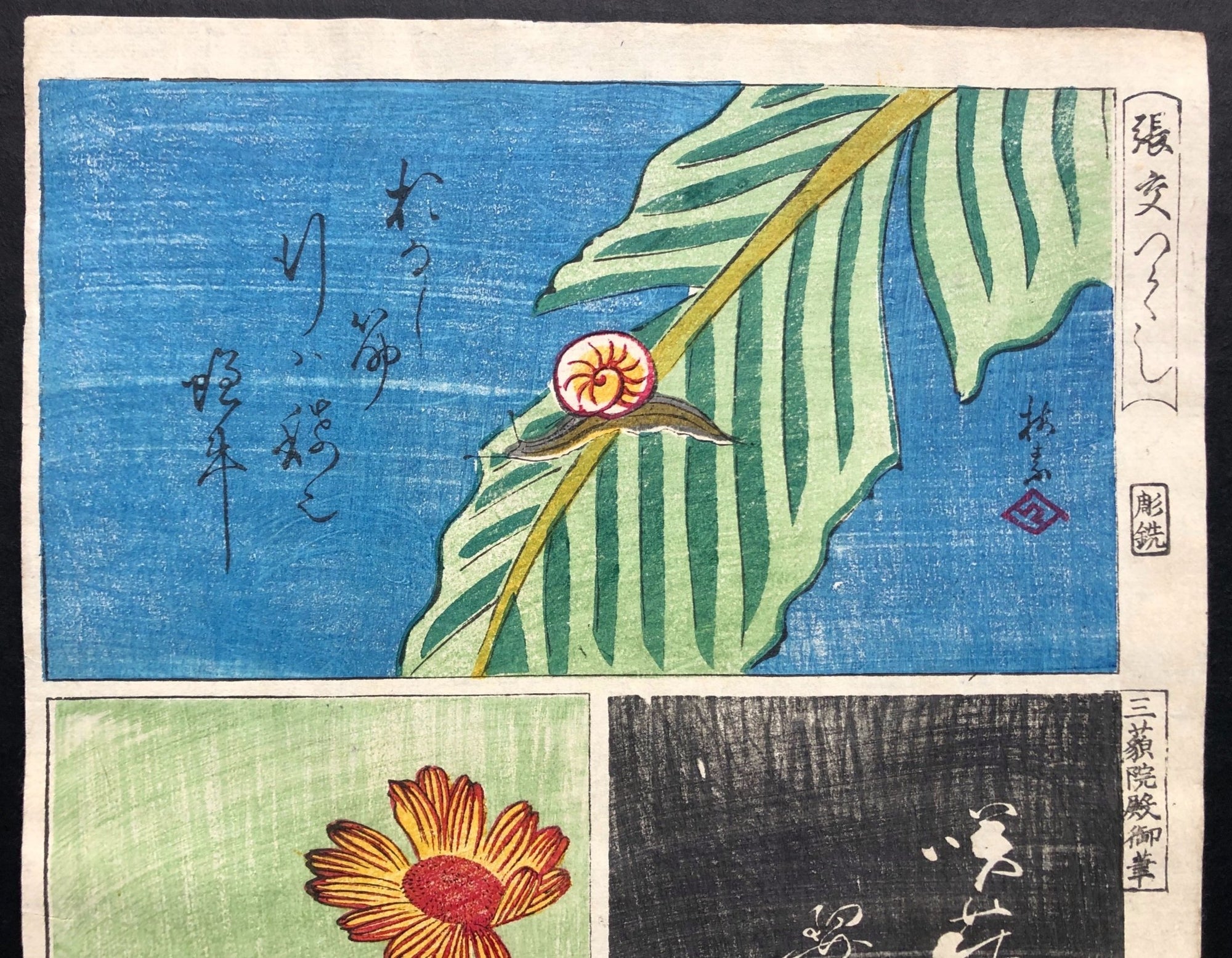  - Harimaze Tsukushi (Snail and Chrysanthemum) - SAKURA FINE ART