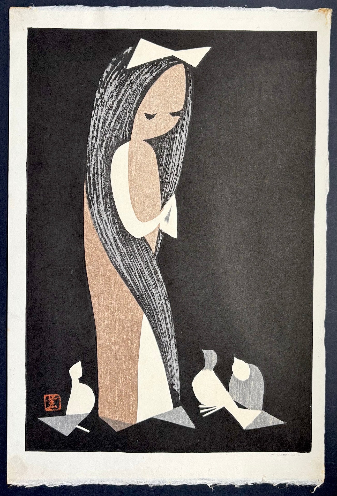  - Hato (Girl with Doves) - Kaoru Kawano - SAKURA FINE ART