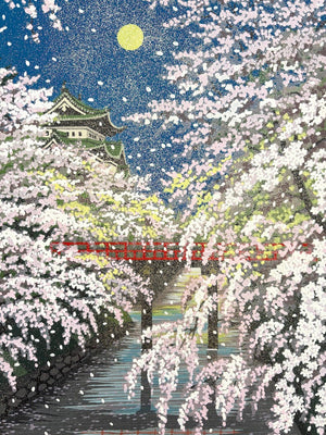  - Hirosaki - jo no Sakura (Nighttime Cherry Blossoms at Hirosaki Castle) - Masao Ido - SAKURA FINE ART