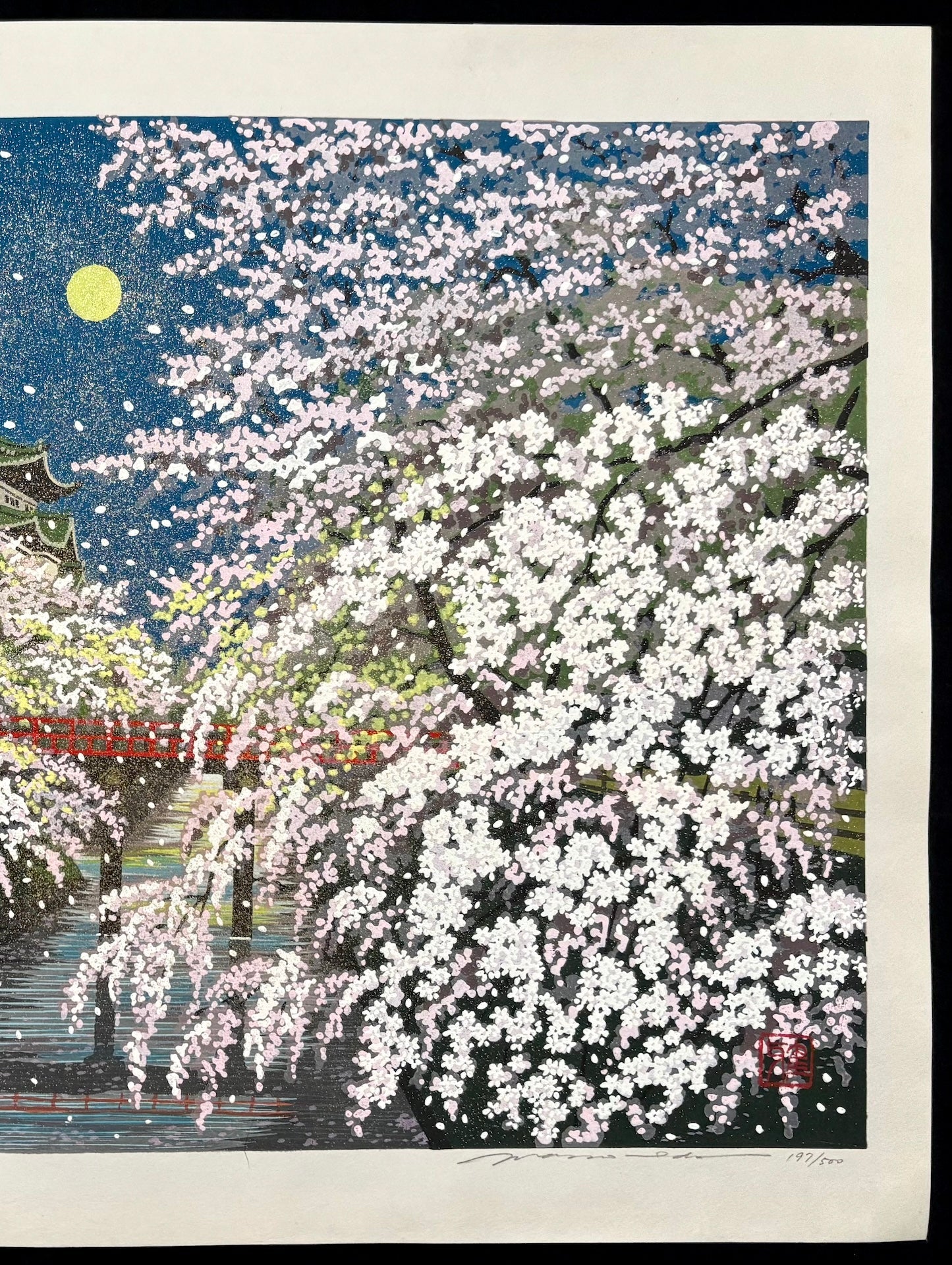  - Hirosaki - jo no Sakura (Nighttime Cherry Blossoms at Hirosaki Castle) - Masao Ido - SAKURA FINE ART