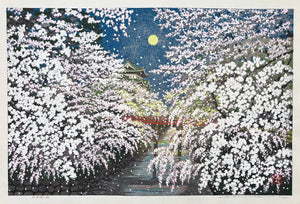  - Hirosaki - jo no Sakura (Nighttime Cherry Blossoms at Hirosaki Castle) - Masao Ido - SAKURA FINE ART