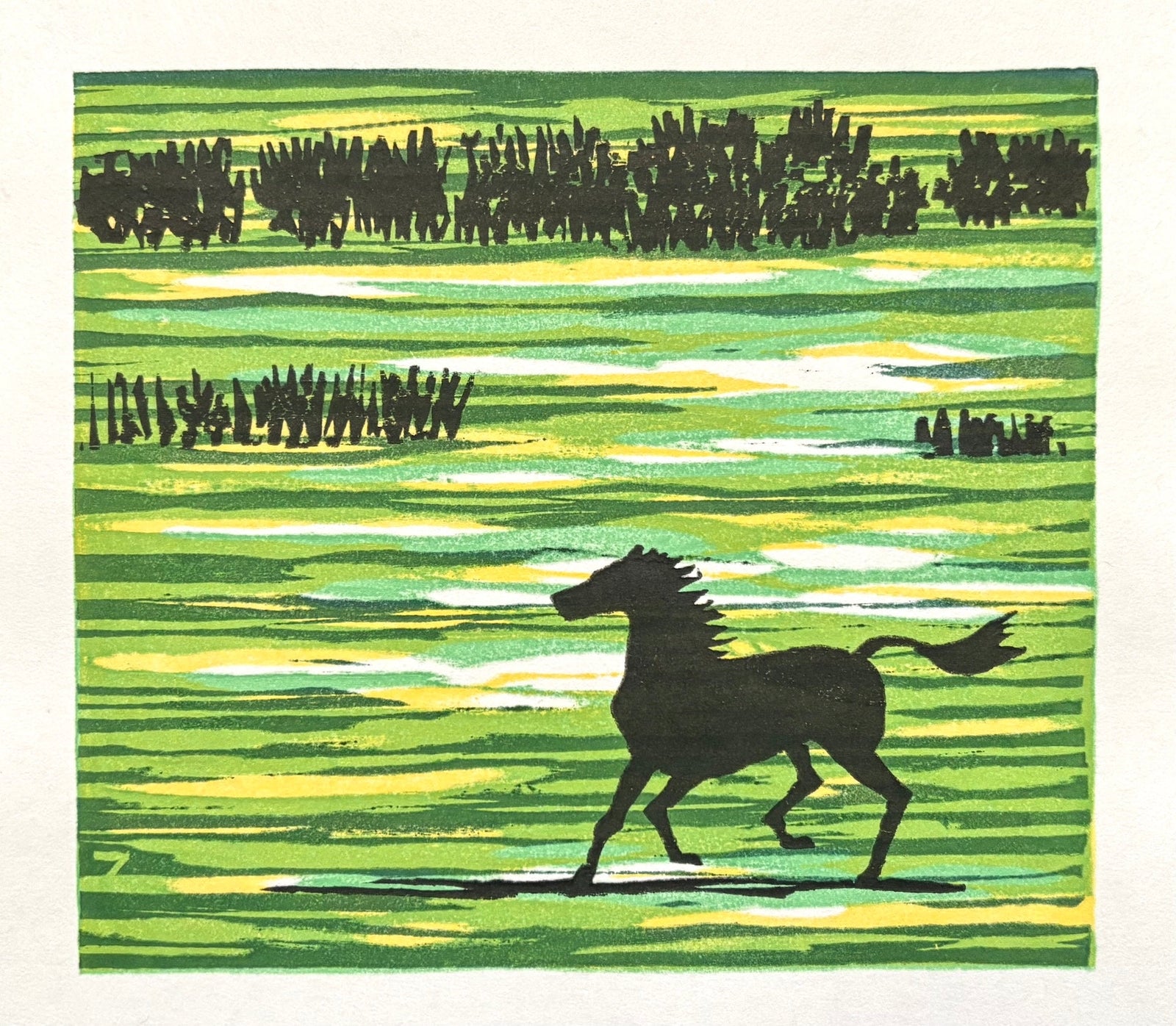  - Horse in the Grassland - Fumio Fujita - SAKURA FINE ART