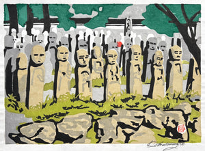  - Jizo Statues Scenery - Katsu Matumoto - SAKURA FINE ART