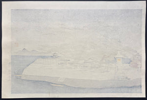  - Karasaki no Yau (Night rain at Karasaki) from the series “Eight Views of Ōmi Province" - Tomikichiro Tokuriki - SAKURA FINE ART