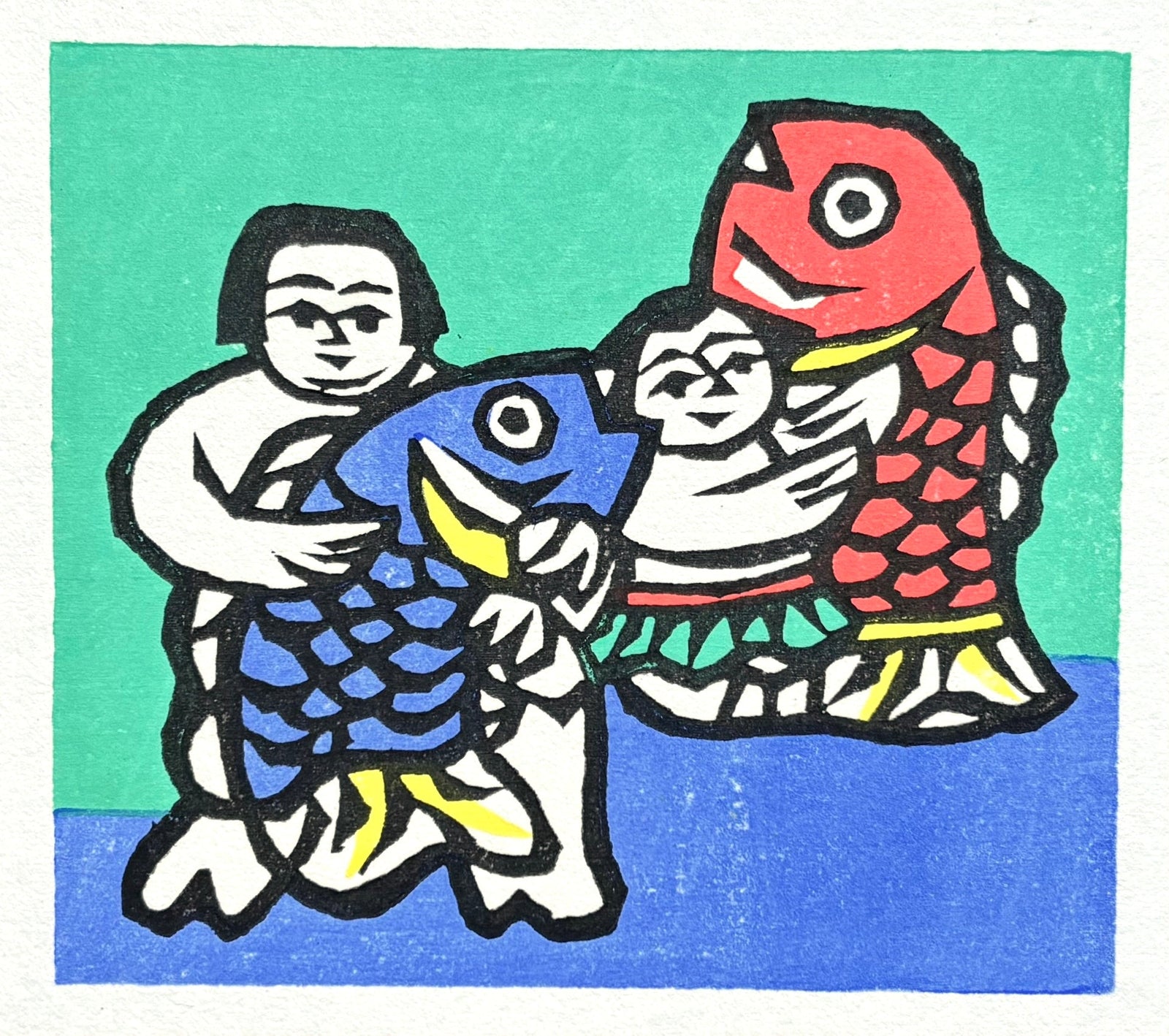  - Kintaro and Sea Bream - Yoshio Kanamori - SAKURA FINE ART