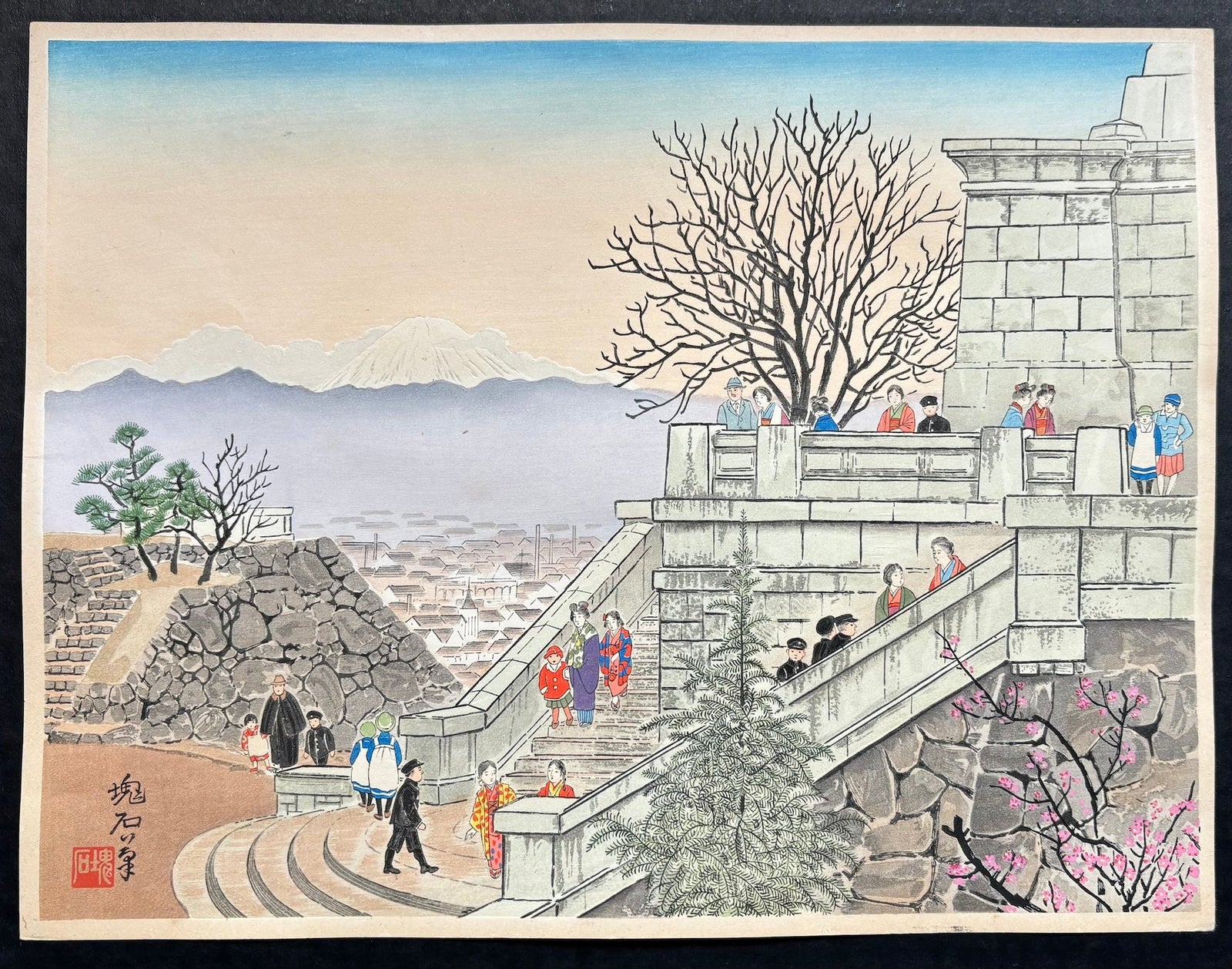  - Kofu Koen to Fuji (Kofu Park and Mt. Fuji) - Kaiseki Jokata (1882–1966) - SAKURA FINE ART