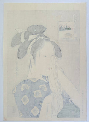  - Kômei Bijin Rokkasen, Hinodeya Goke (The Widow of Hinodeya, from the series Renowned Beauties Likened to the Six Immortal Poets) - Utamaro Kitagawa - SAKURA FINE ART