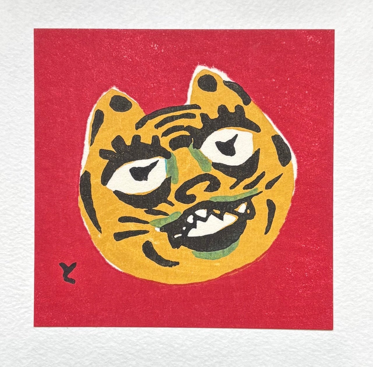  - Kyoto Folklore Toy – Papier - Mâché Tiger Mask from Bishamon - do Temple - Tomikichiro Tokuriki - SAKURA FINE ART