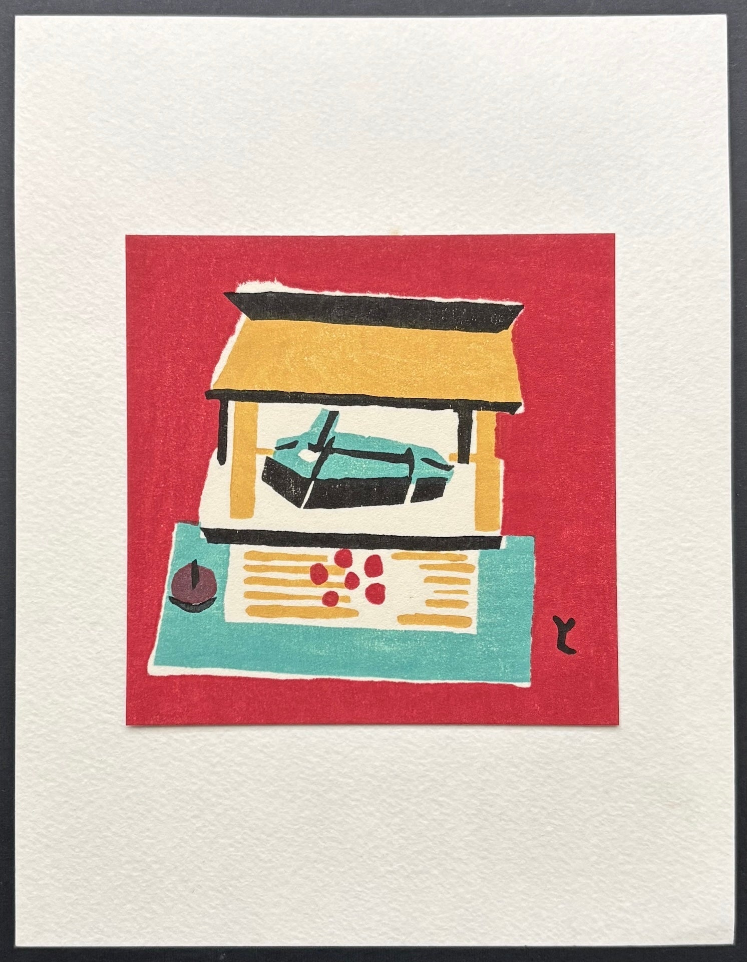  - Kyoto Folklore Toy – Wooden Black Cow from Kitano Tenmangu Shrine - Tomikichiro Tokuriki - SAKURA FINE ART