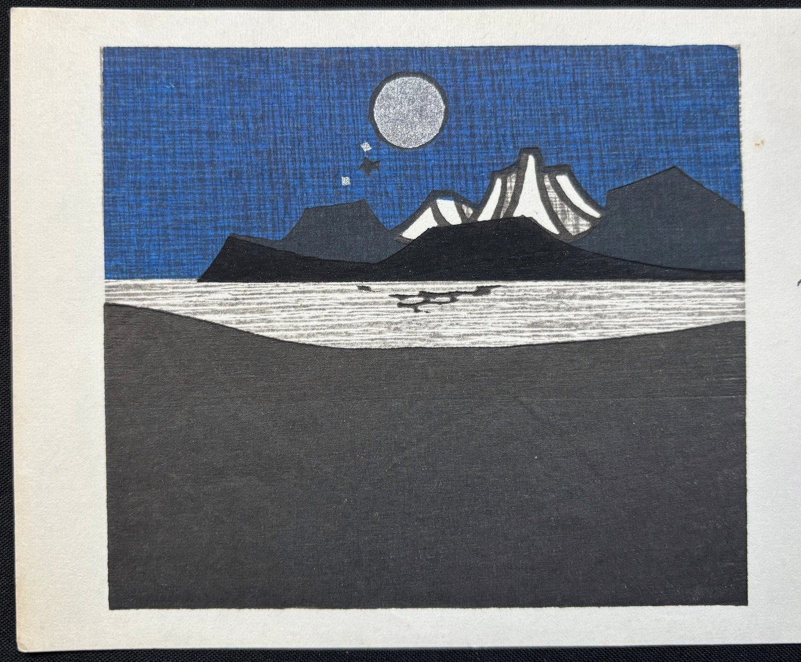  - Lake, Mountains and Full Moon, 1968 - Yoshio Kanamori - SAKURA FINE ART