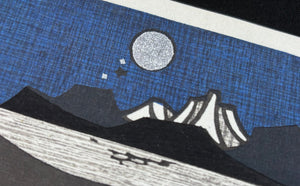  - Lake, Mountains and Full Moon, 1968 - Yoshio Kanamori - SAKURA FINE ART