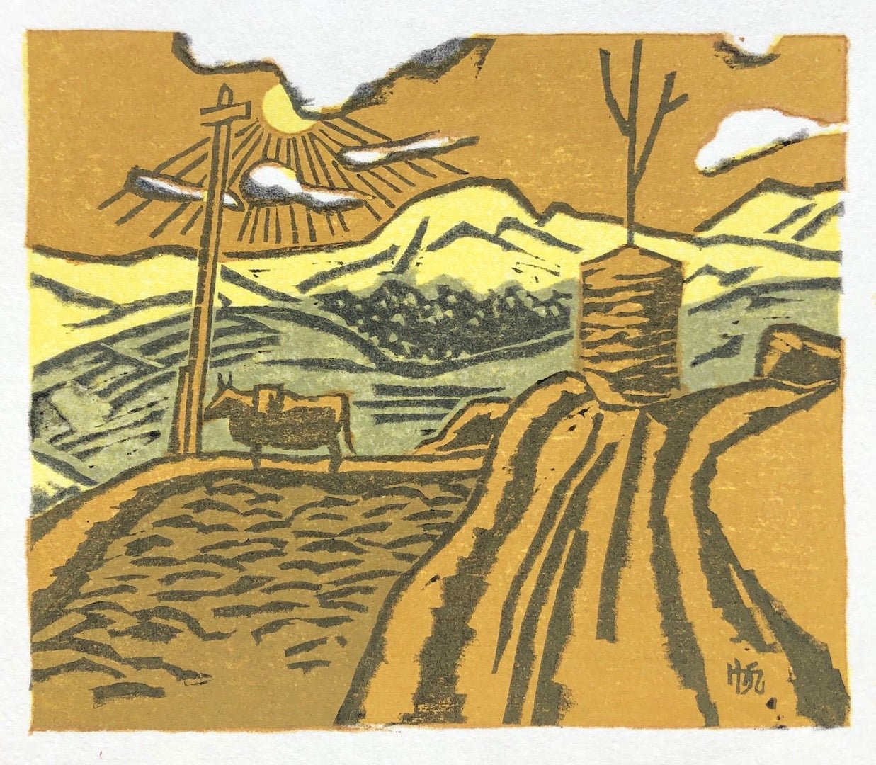  - Landscape of a Field - Senpan Maekawa - SAKURA FINE ART