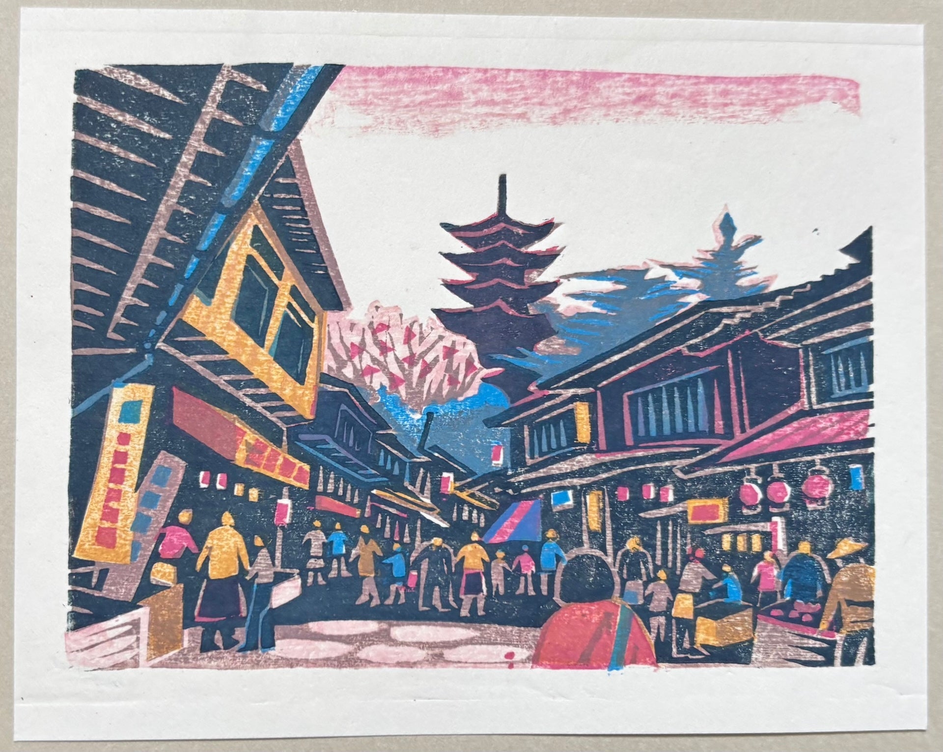  - Lively Souvenir Street, Miyajima - Osamu Ueda - SAKURA FINE ART