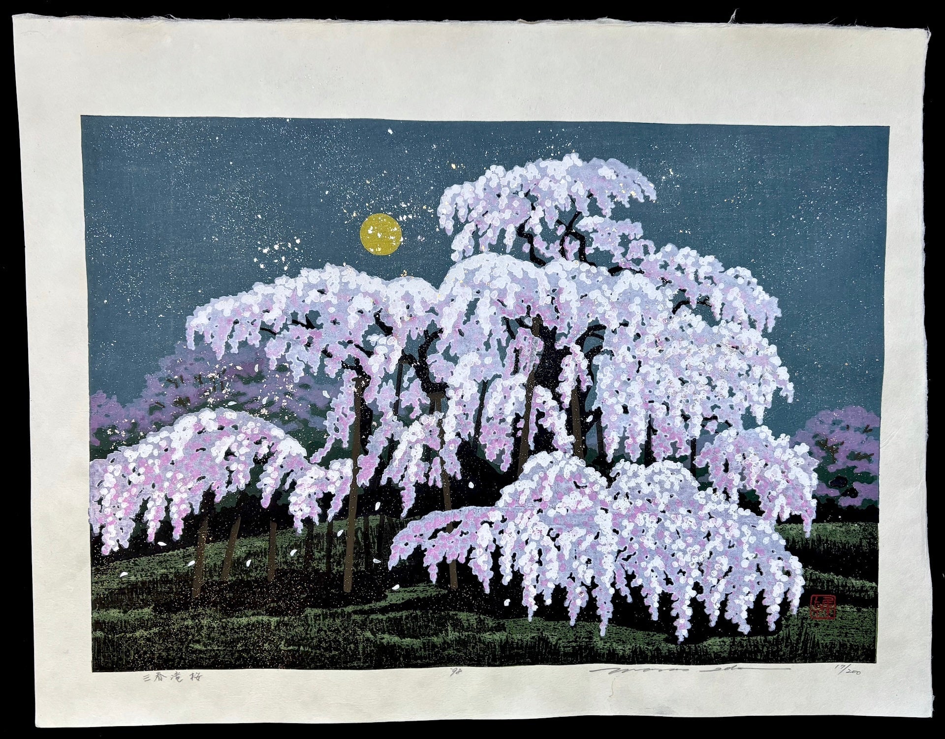  - Miharu Takizakura (Miharu Waterfall Cherry Tree at Night) - SAKURA FINE ART