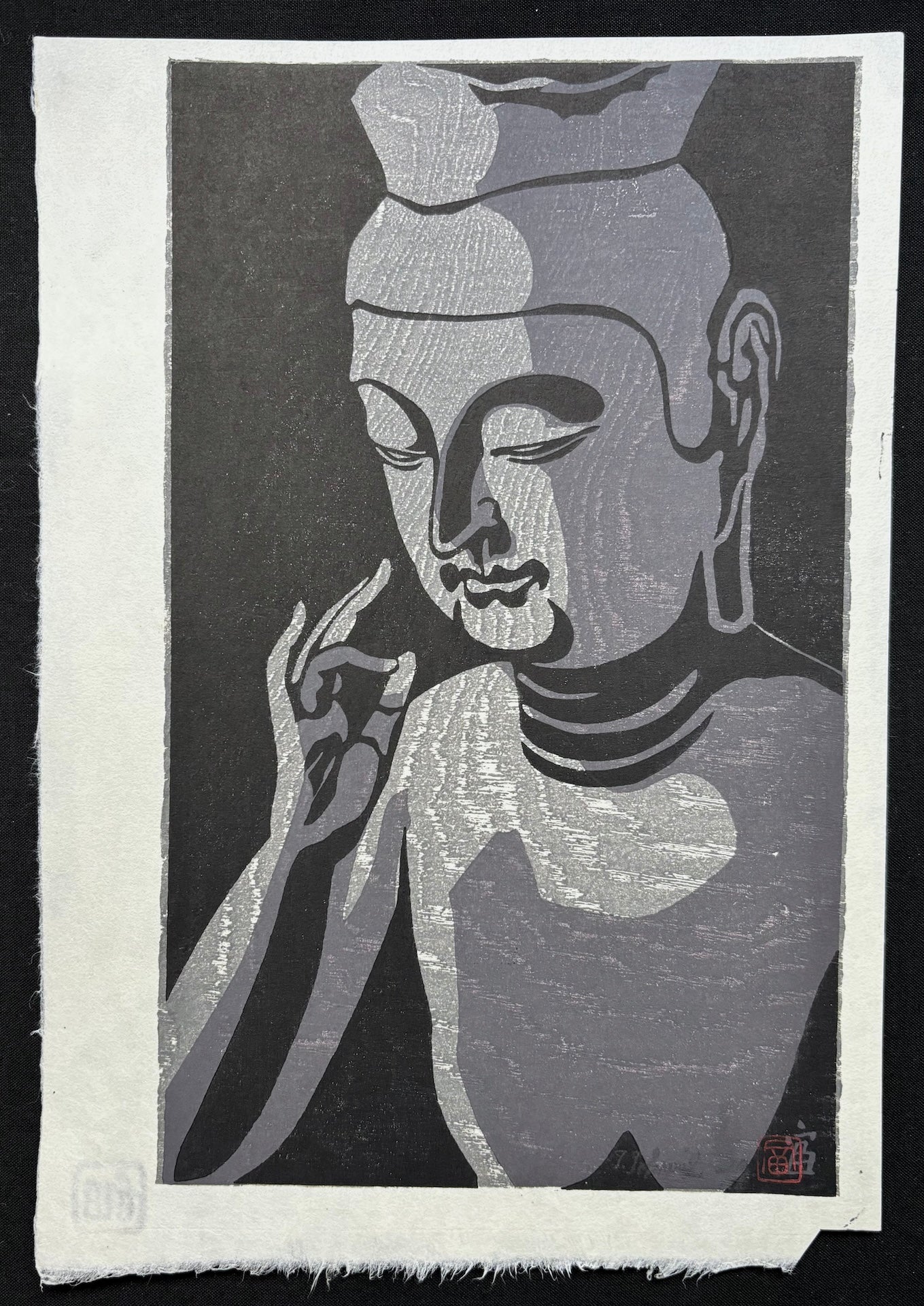  - Miroku Bosatsu (Maitreya) - Limited Edition - Tomikichiro Tokuriki - SAKURA FINE ART