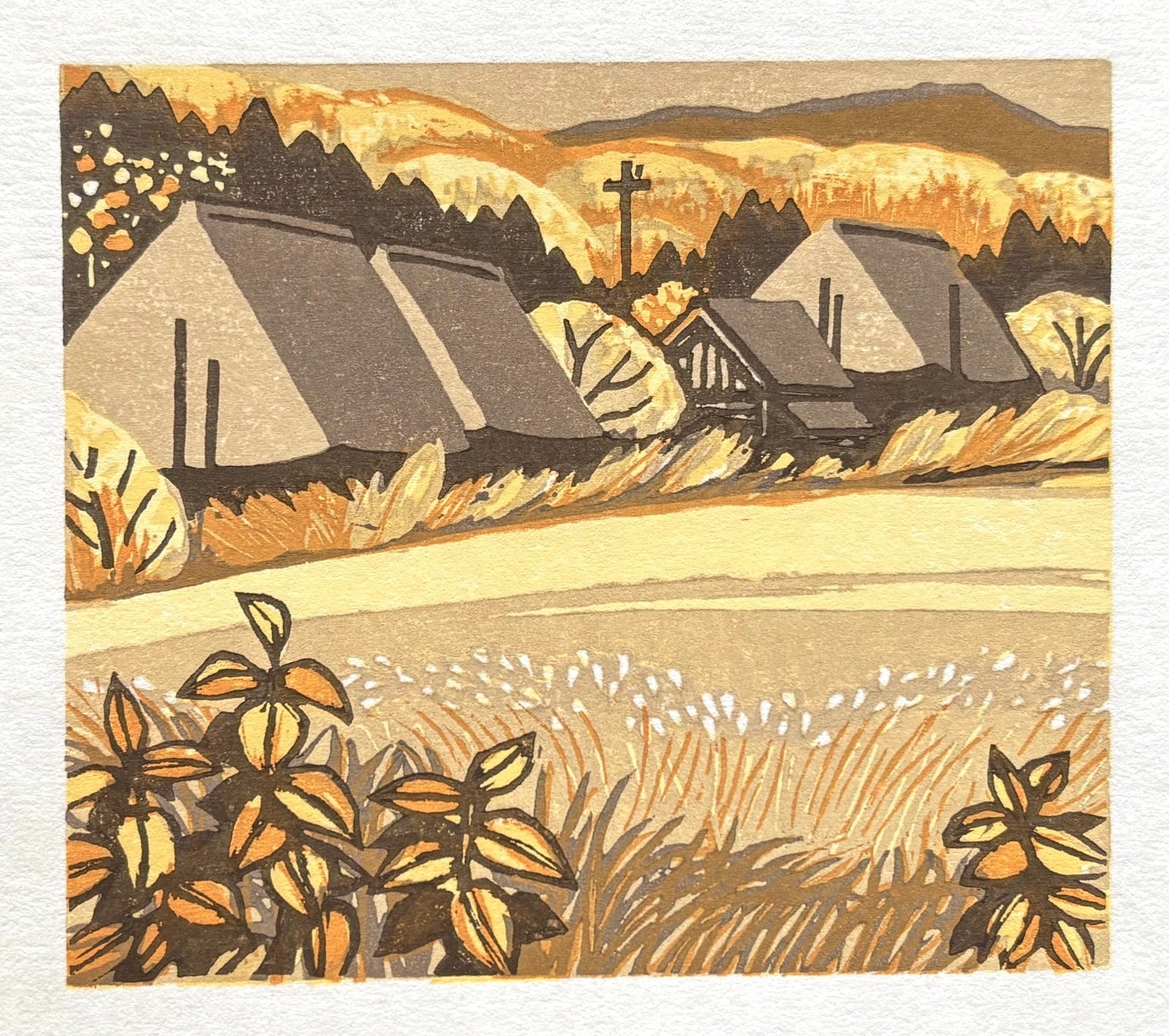 - Mountain Village in Autumn - Taku Harada - SAKURA FINE ART