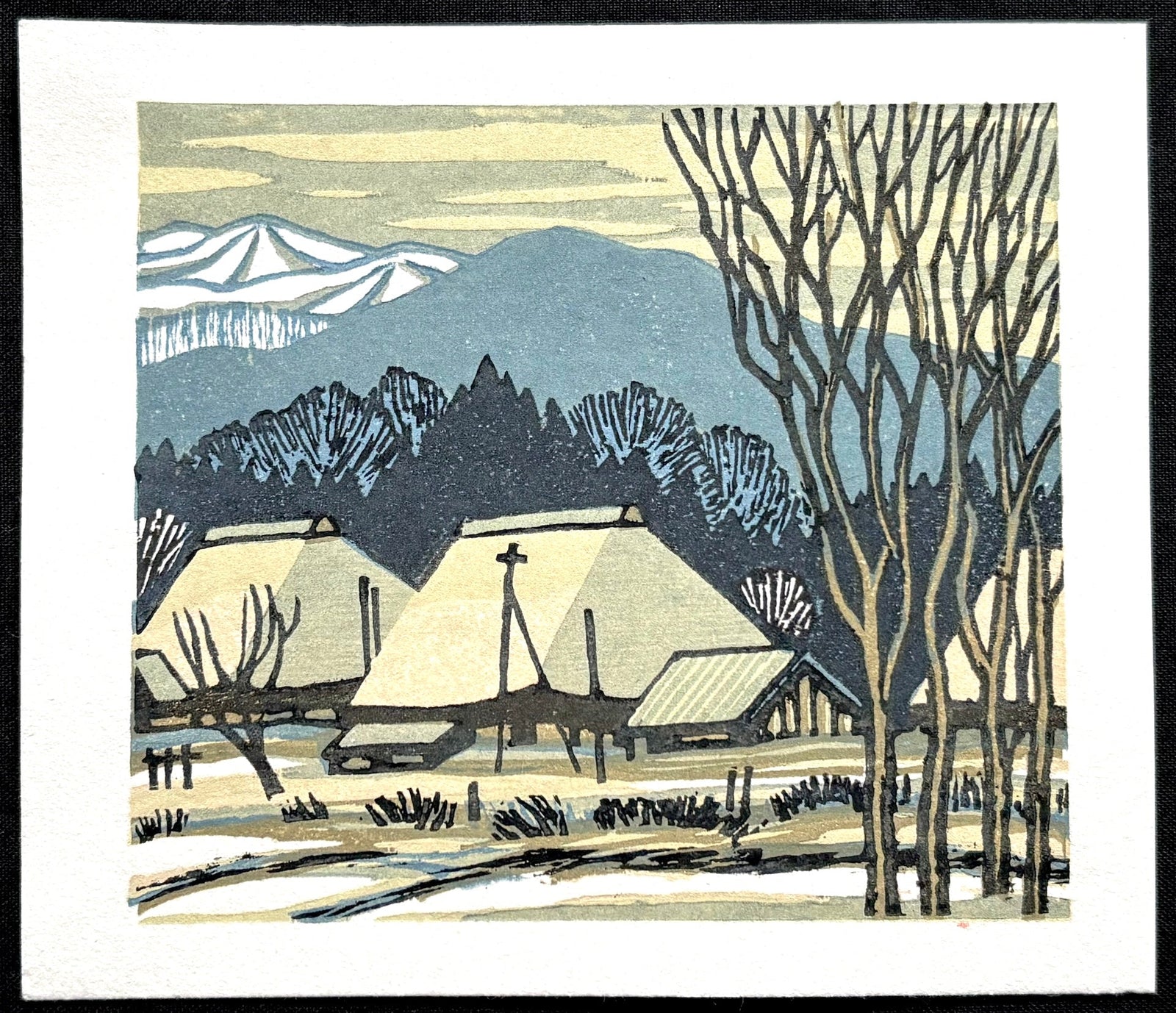 - Mountain Village in Winter - Taku Harada - SAKURA FINE ART